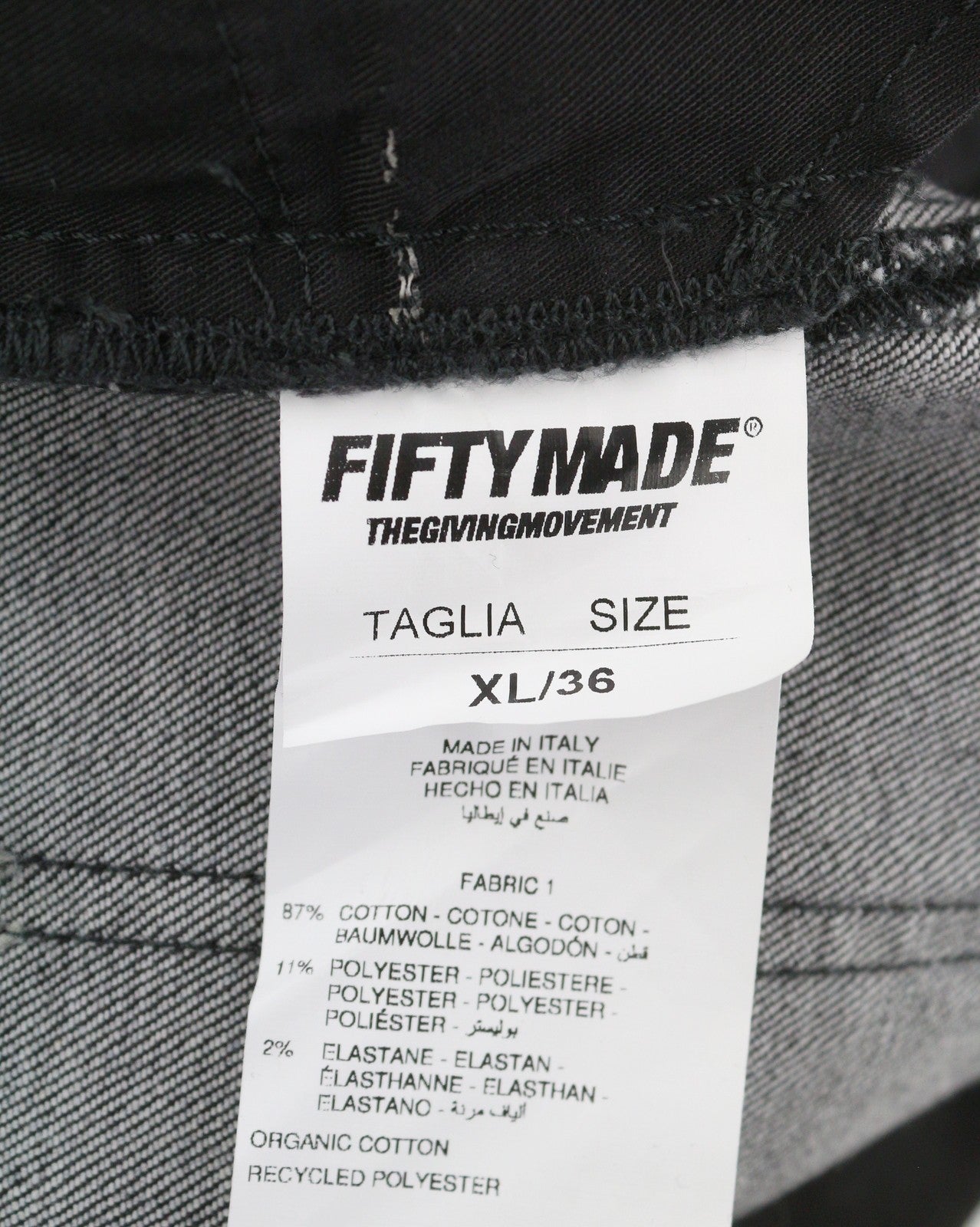 THE GIVING MOVEMENT Fifty Made Men Jeans W36 Ripped Skinny Limited Edition