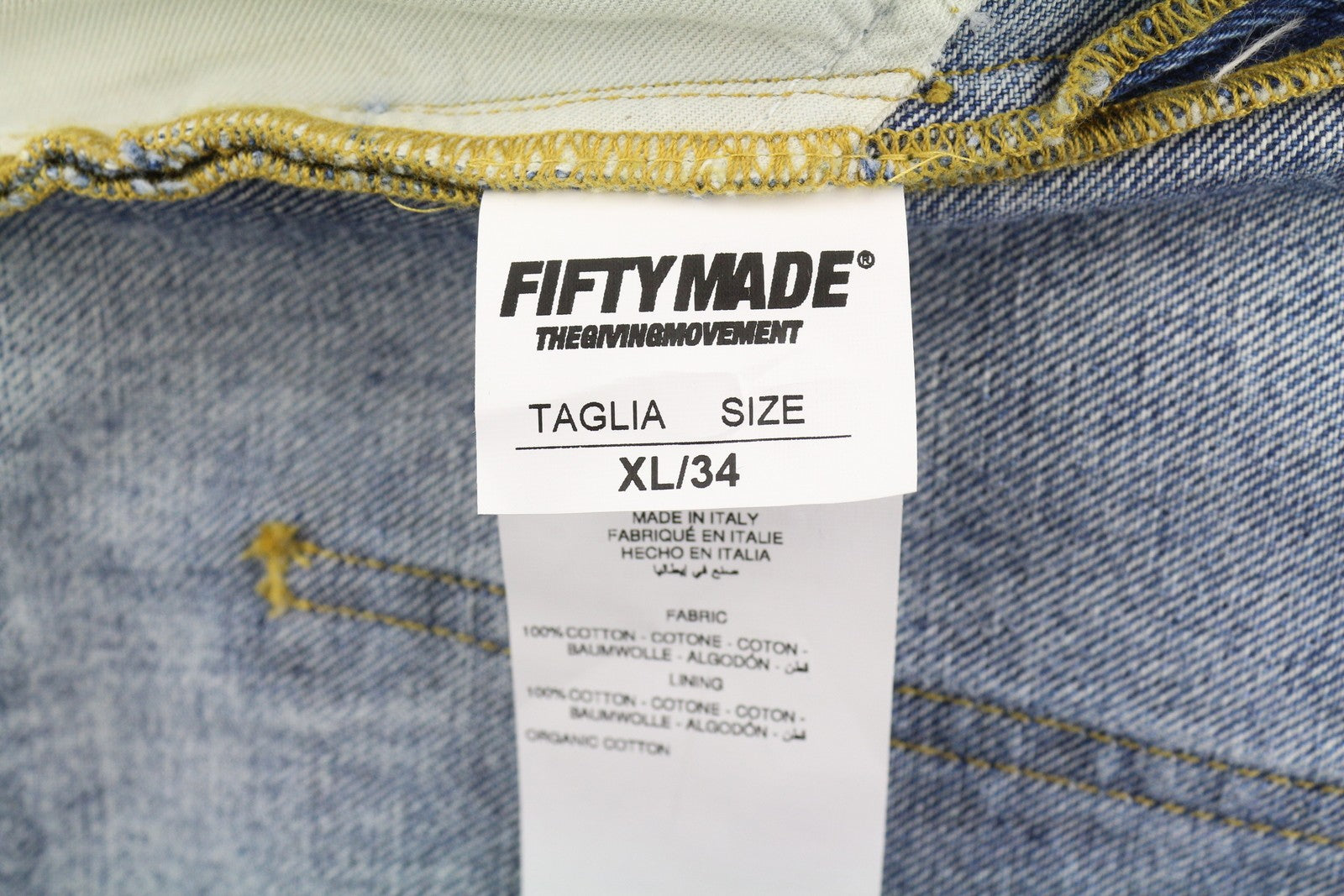 THE GIVING MOVEMENT Fifty Made Women Jeans W34 Blue Ripped Limited Edition