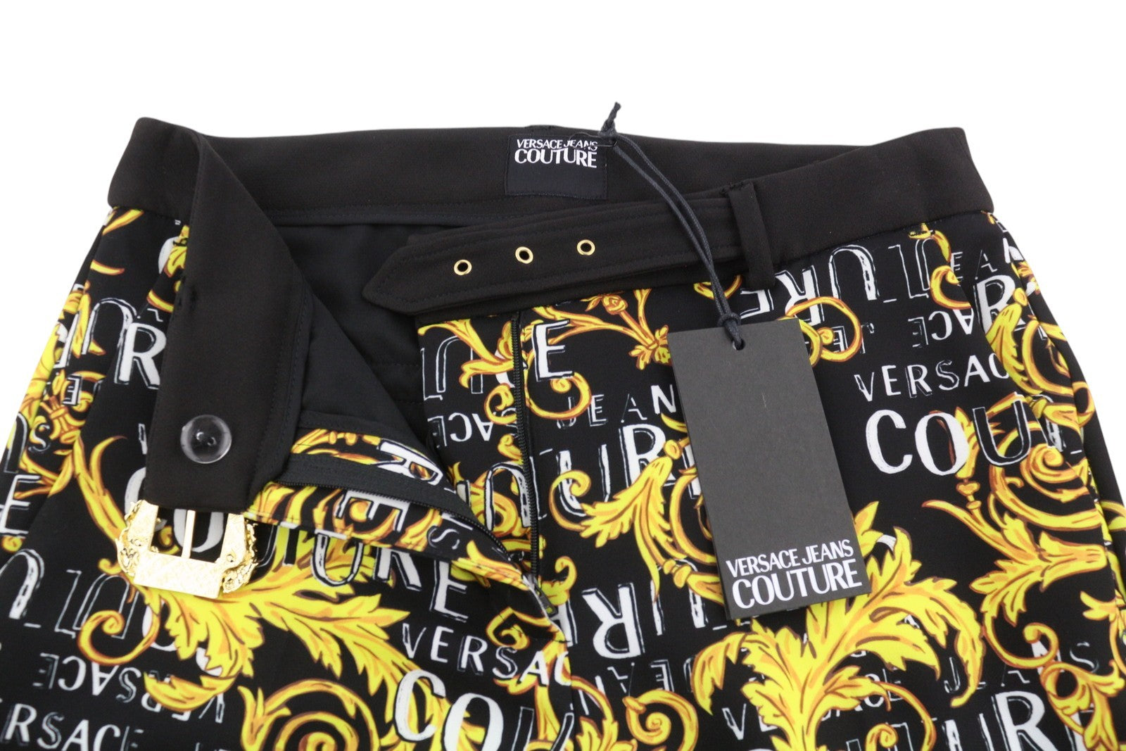 VERSACE JEANS COUTURE Cady Bistretch Print Logo Women Trousers W26 RRP350
