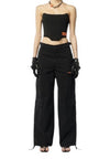 Trousers Vintage Wash Canvas Cargo Black