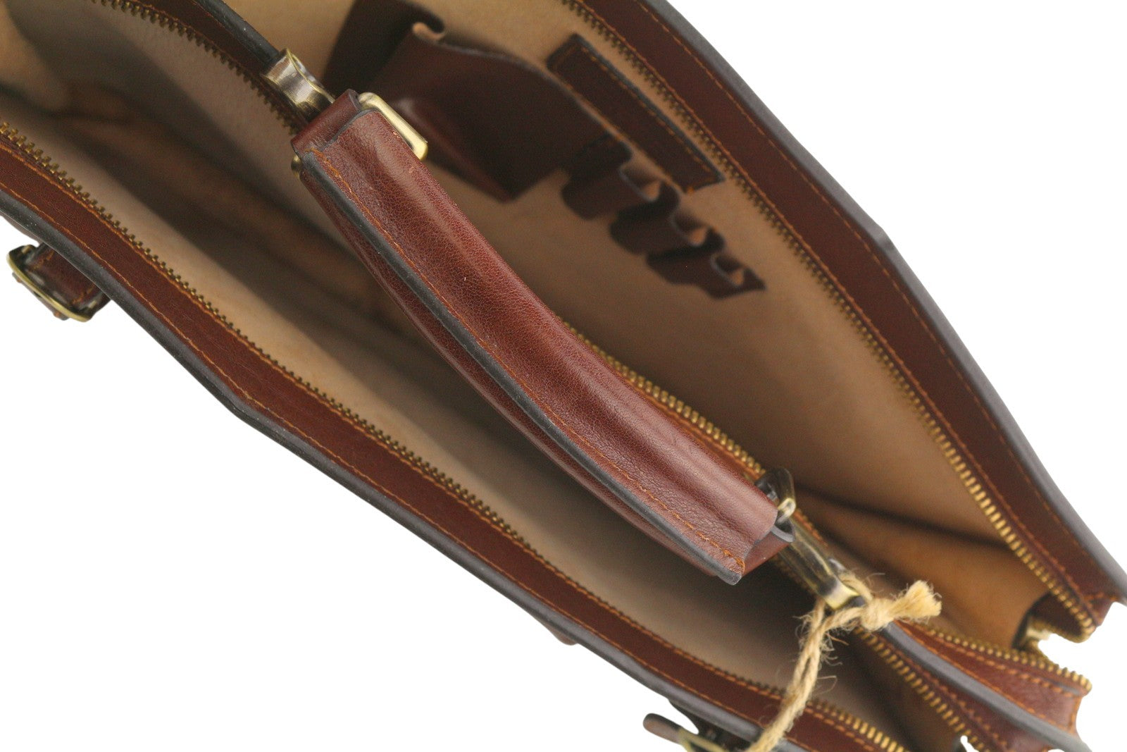 TIME RESISTANCE The Prophet Men Bag Brown Leather Large Satched Briefcase RRP320