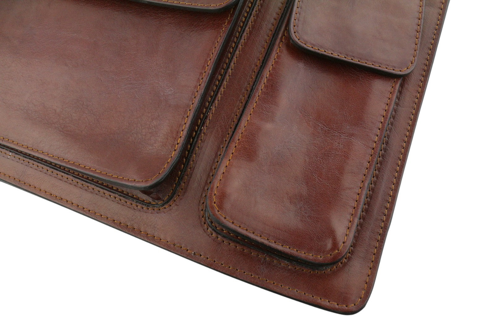 TIME RESISTANCE The Prophet Men Bag Brown Leather Large Satched Briefcase RRP320