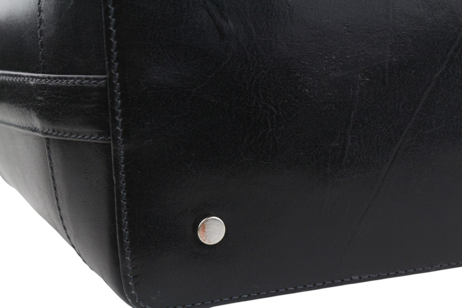 TIME RESISTANCE Hamlet Men Bag OS Black Vachetta Leather Large Doctor RRP350