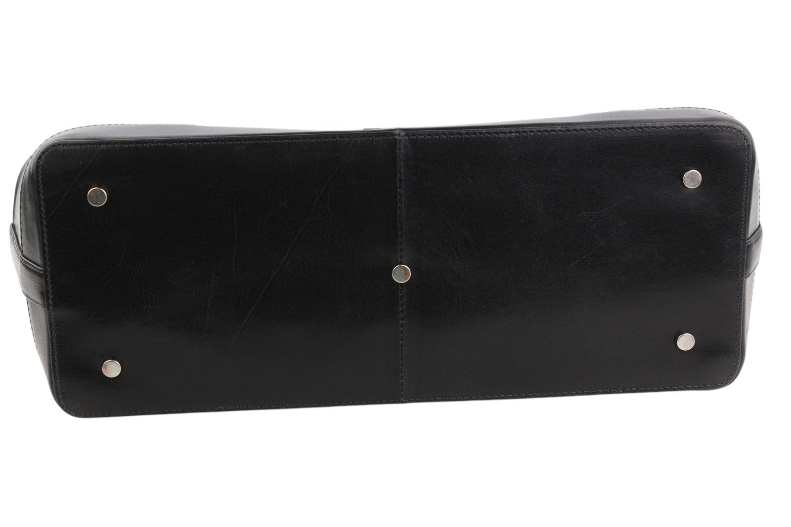 TIME RESISTANCE Hamlet Men Bag OS Black Vachetta Leather Large Doctor RRP350