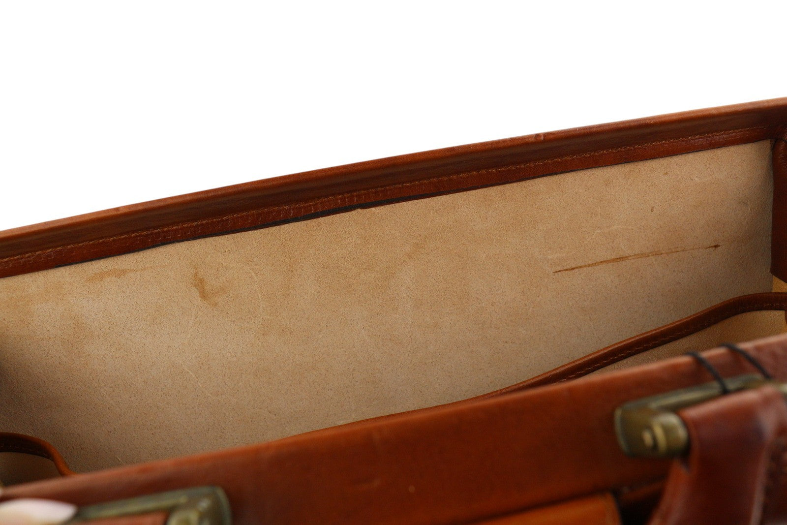 TIME RESISTANCE Men Bag The Firm OS Brown Vachetta Leather Key Briefcase RRP350