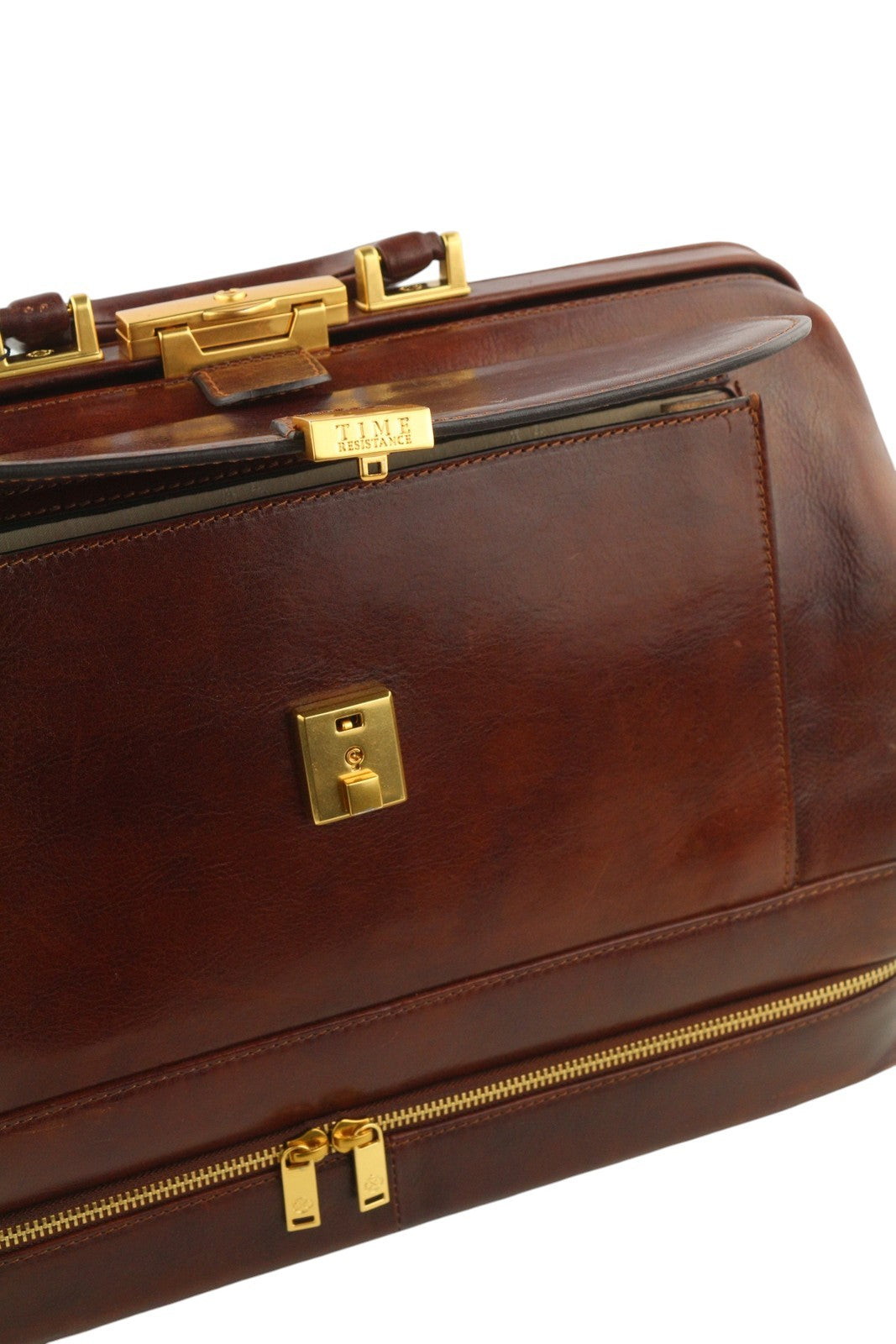 TIME RESISTANCE The Master And Margarita Men Bag OS Brown Leather Doctor RRP400