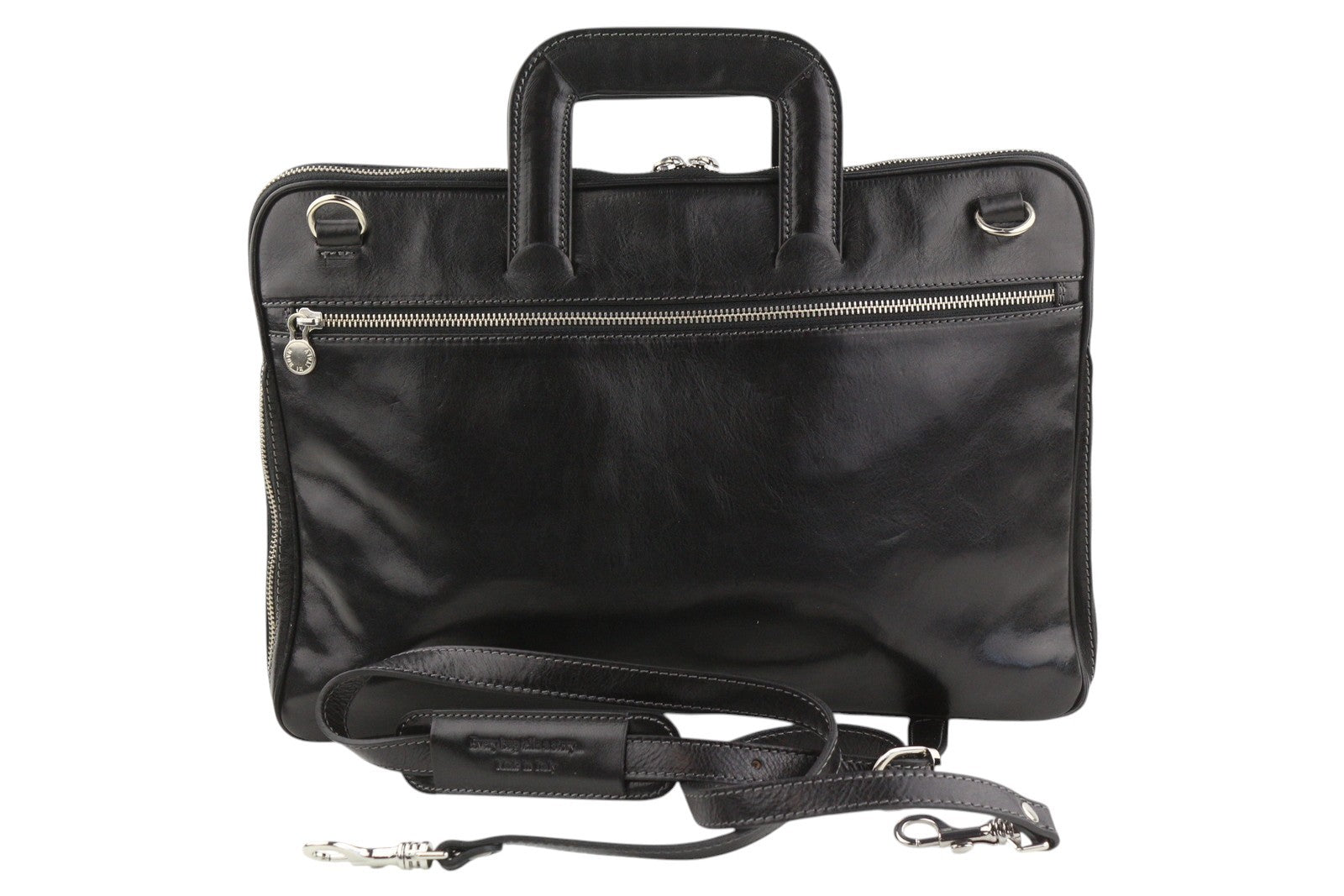TIME RESISTANCE Brave New World Men Bag OS Black Leather Laptop Breifcase RRP260
