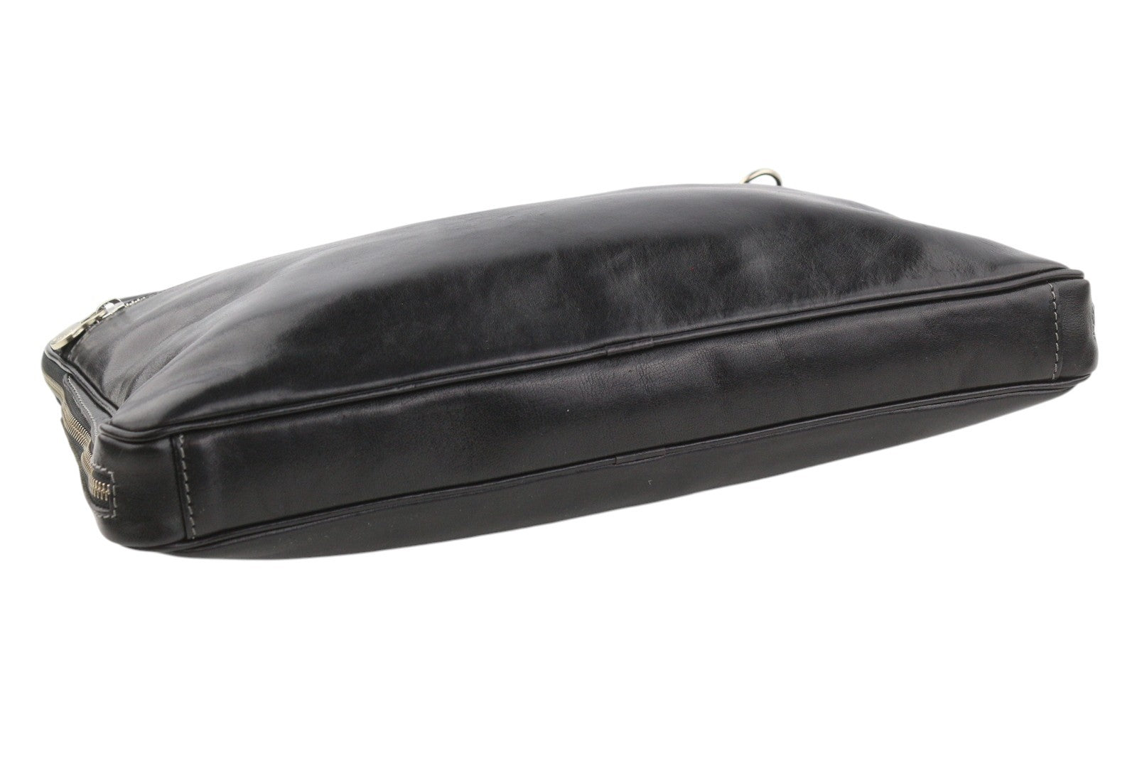 TIME RESISTANCE Brave New World Men Bag OS Black Leather Laptop Breifcase RRP260