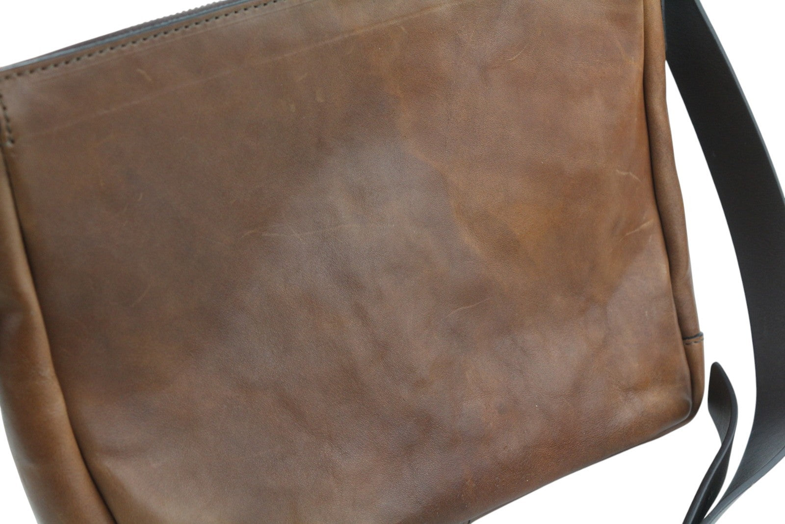 TIME RESISTANCE Persuasion Men Bag OS Brown Vachetta Leather Satchel RRP210
