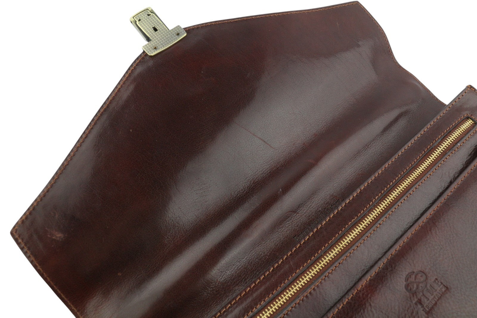 TIME RESISTANCE Men Bag The Magus Brown Vachetta Leather Briefcase RRP320