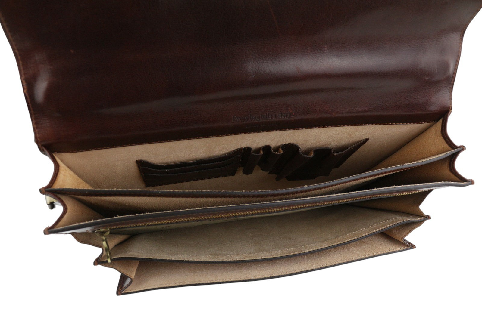 TIME RESISTANCE Men Bag The Magus Brown Vachetta Leather Briefcase RRP320