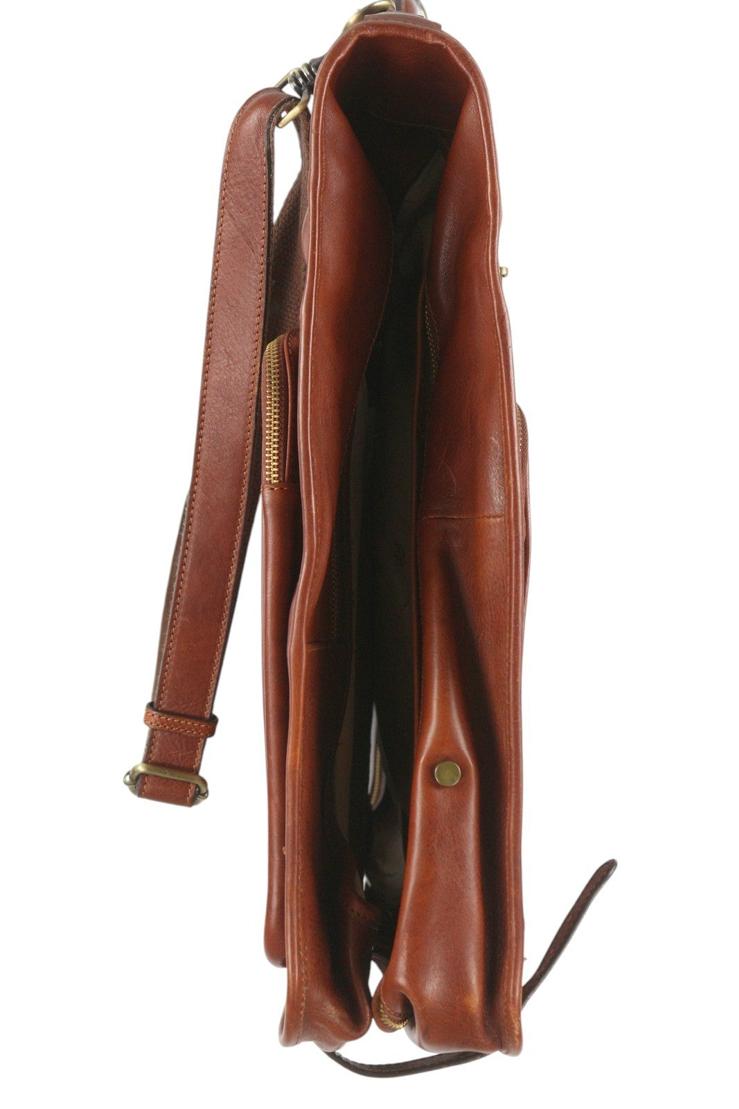 TIME RESISTANCE The Big Sleep Men Bag OS Brown Leather Zip Garment Bag RRP550