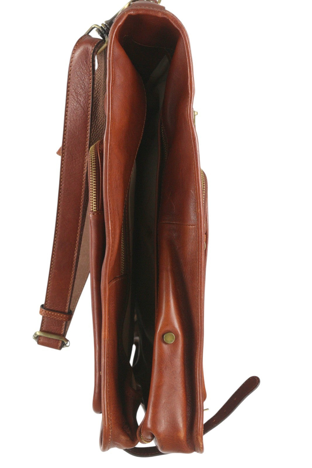 TIME RESISTANCE The Big Sleep Men Bag OS Brown Leather Zip Garment Bag RRP550