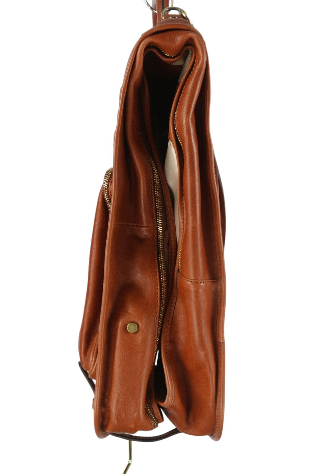 TIME RESISTANCE The Big Sleep Men Bag OS Brown Leather Garment Bag RRP550