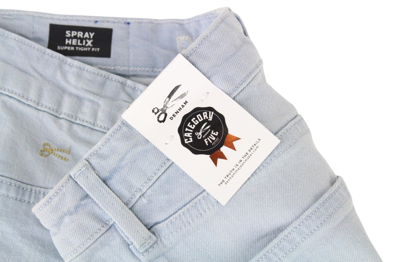 DENHAM Spray Helix Women Jeans W27/L32 Light Blue Stretch Super Tight Fitted
