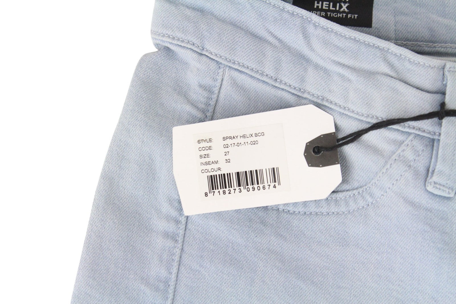 DENHAM Spray Helix Women Jeans W27/L32 Light Blue Stretch Super Tight Fitted