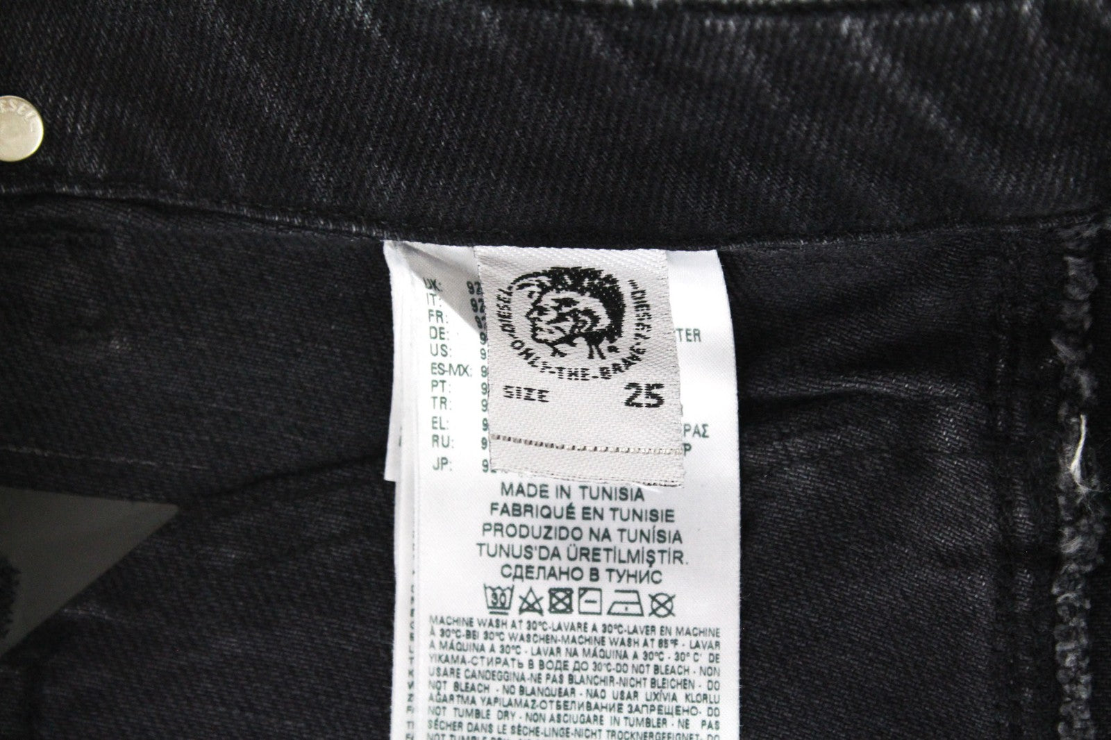 DIESEL D-Earlie 080AP Women Jeans W25/L30 Black Stretch Slim Fit High Waist