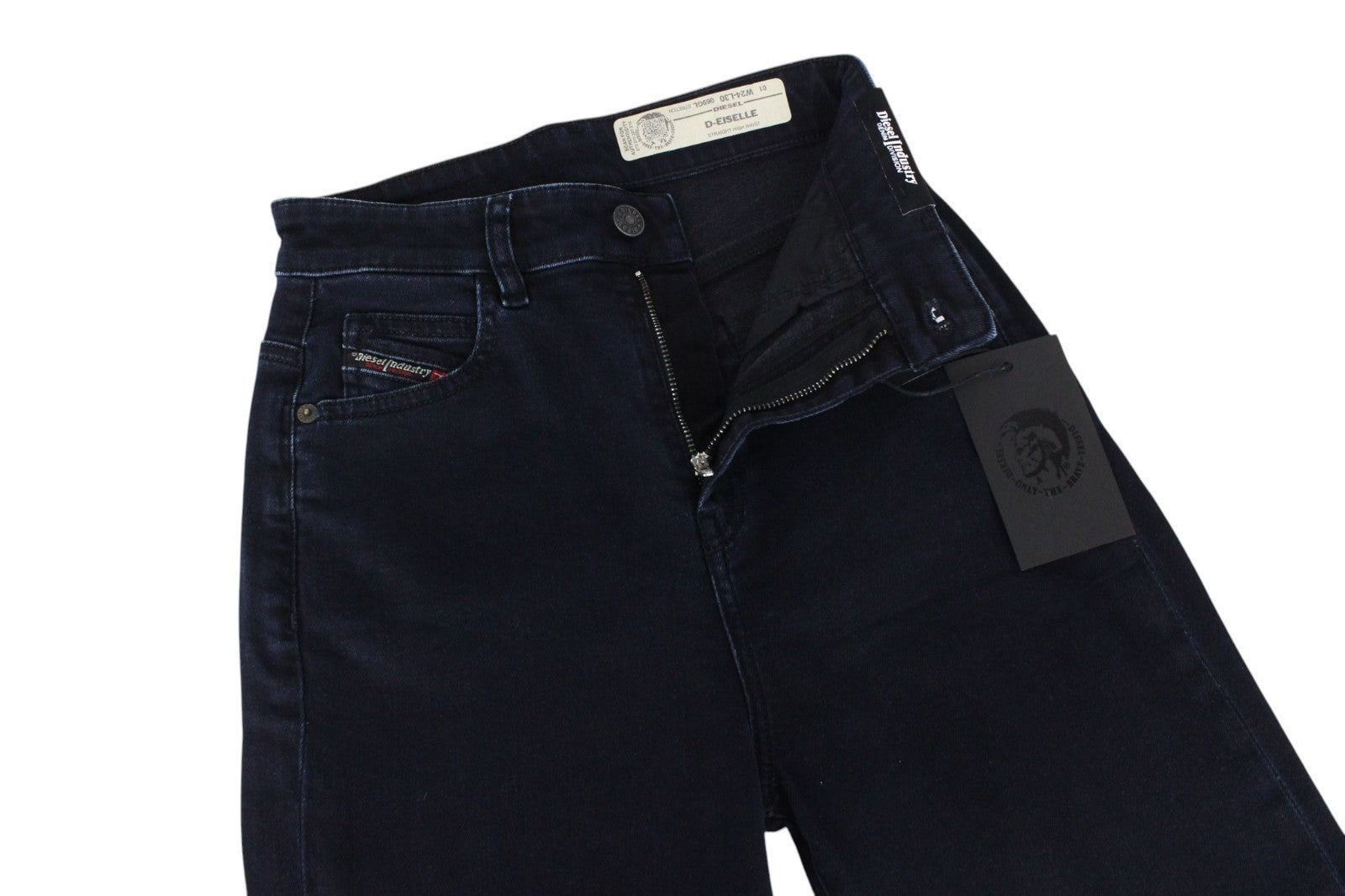 DIESEL D-Eiselle 069GL Women Jeans W24/L30 Black Stretch Straight Girl High Rise