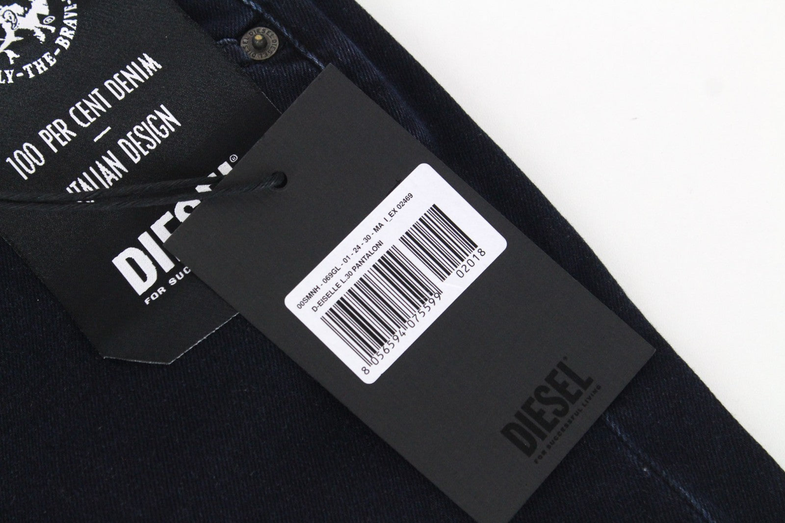 DIESEL D-Eiselle 069GL Women Jeans W24/L30 Black Stretch Straight Girl High Rise