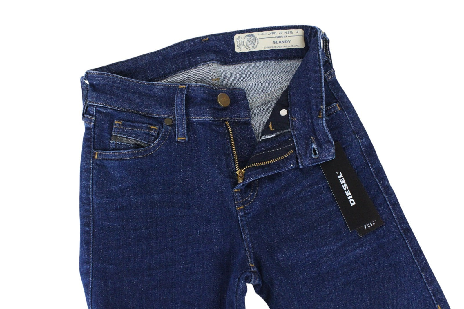 DIESEL Slandy 088AT Women Jeans W23/L32 Girls Blue Stretch Super Slim Skinny