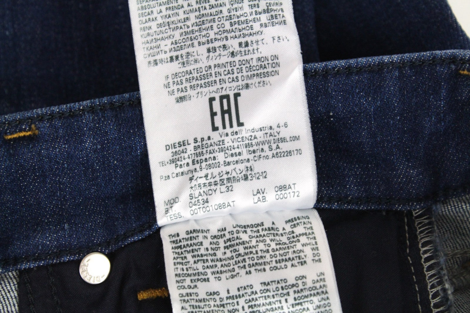 DIESEL Slandy 088AT Women Jeans W23/L32 Girls Blue Stretch Super Slim Skinny