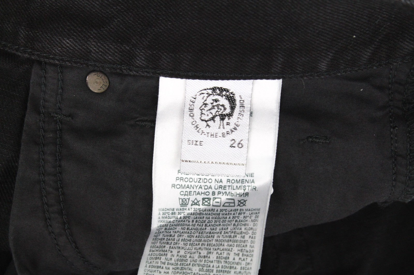 DIESEL Mharky 088AD Men Jeans W26/L32 Black Non-Stretch Slim Skinny Fit Boys