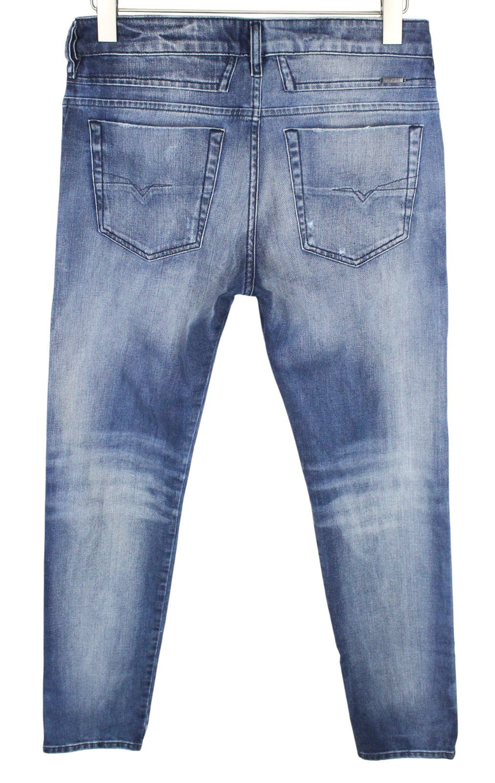 DIESEL D-Bazer 084DD Men Jeans W29/L34 Blue Stretch Tapered Buttoned Distressed