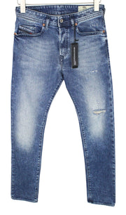 DIESEL Buster 081AQ Men Jeans W27/L32 Blue Stretch Boys Slim Taper Distress
