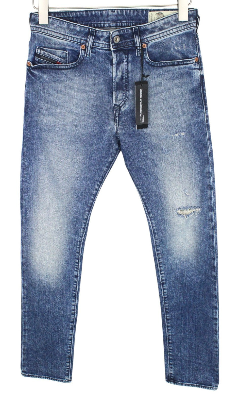 DIESEL Buster 081AQ Men Jeans W27/L32 Blue Stretch Boys Slim Taper Distress