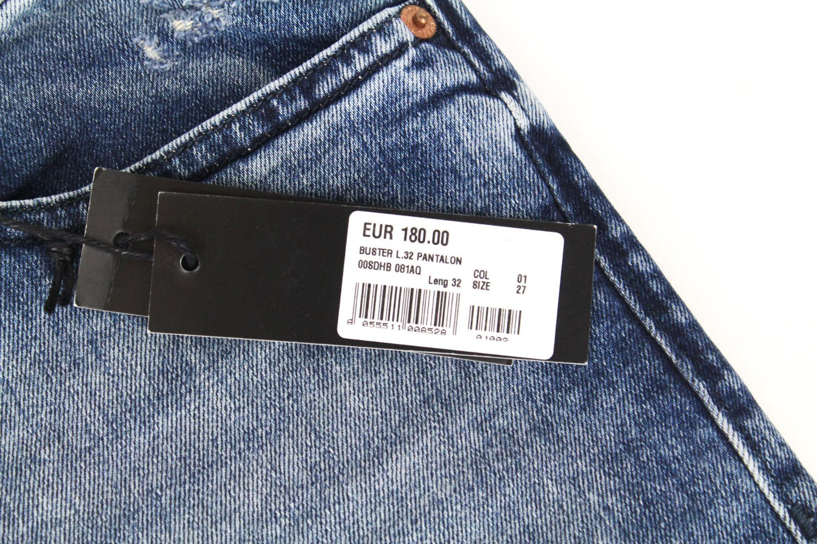 DIESEL Buster 081AQ Men Jeans W27/L32 Blue Stretch Boys Slim Taper Distress