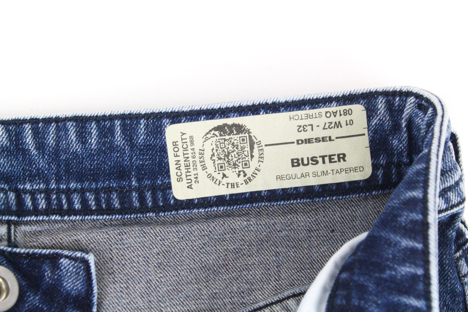 DIESEL Buster 081AQ Men Jeans W27/L32 Blue Stretch Boys Slim Taper Distress
