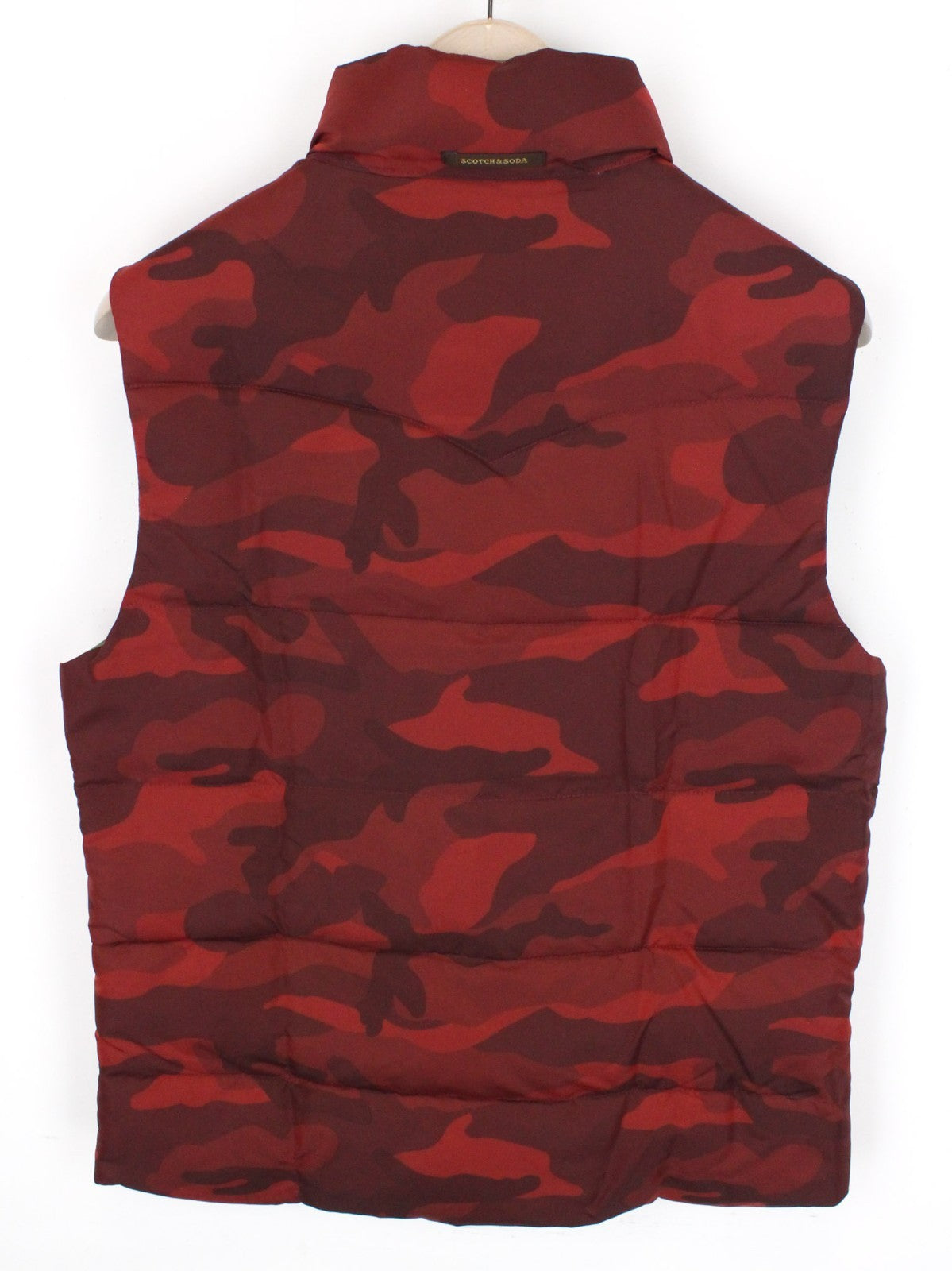 SCOTCH & SODA Men Vest M Red Reversible Camouflage Patterned Quilted Classic