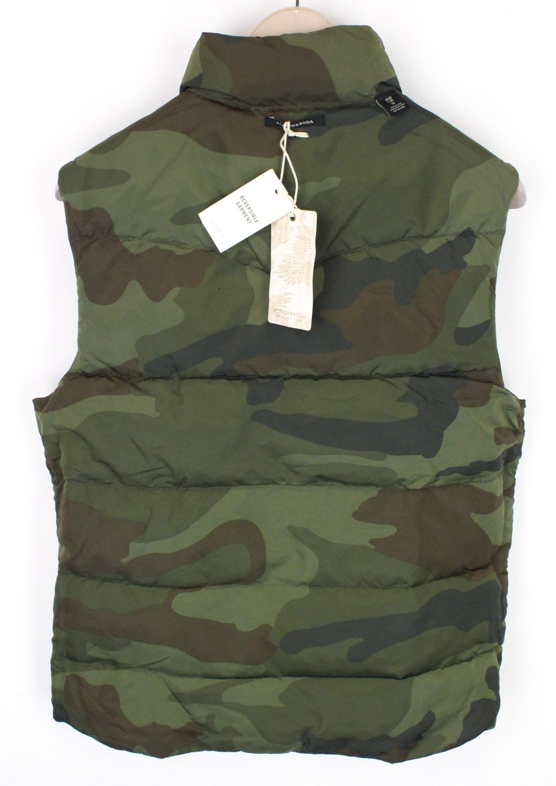 SCOTCH & SODA Men Vest M Red Reversible Camouflage Patterned Quilted Classic