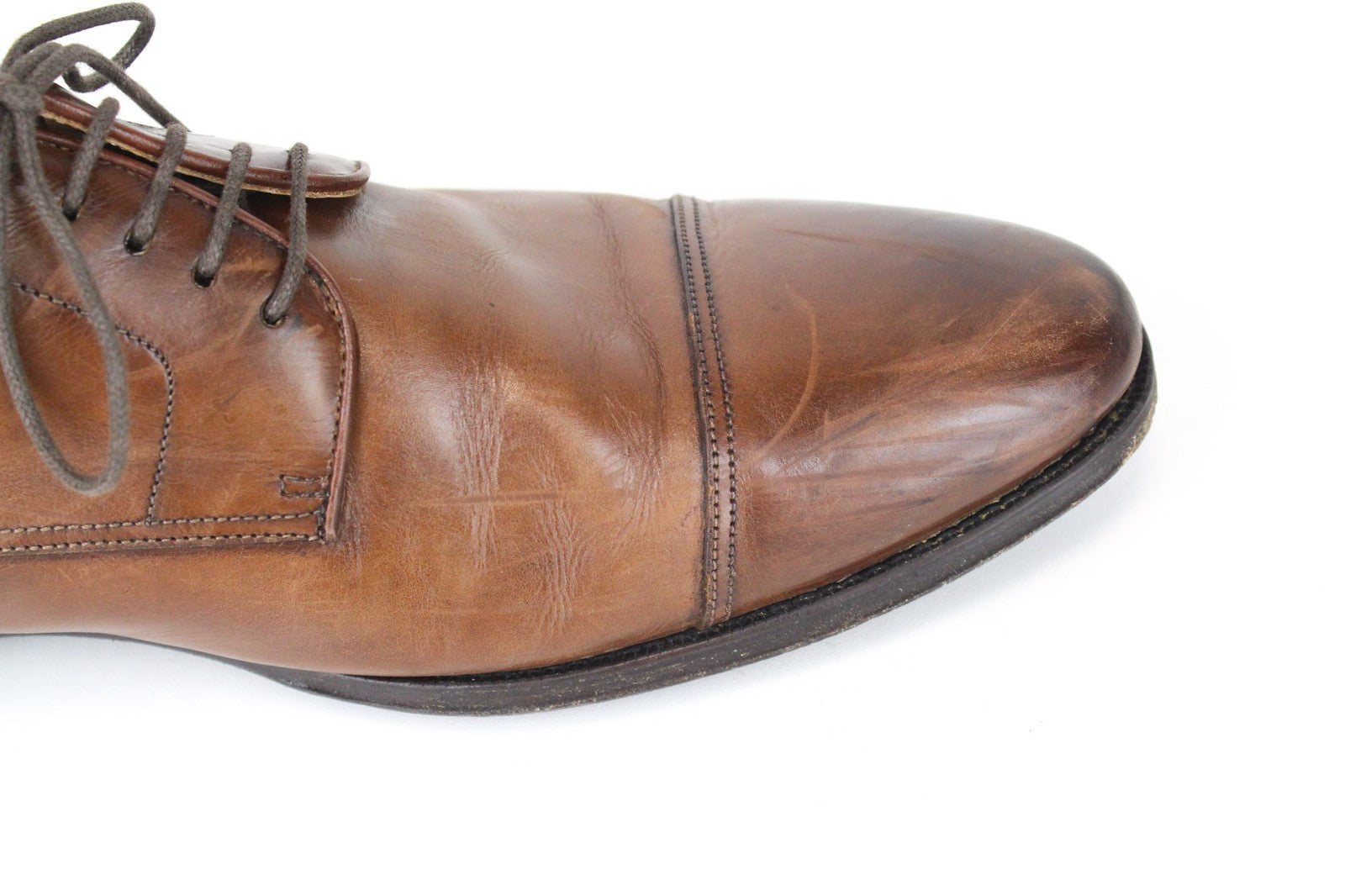 SUITSUPPLY Men Formal Shoes EU43.5 Mid Brown Pure Calf Leather Derby Lace-Ups