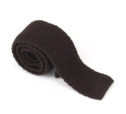 SUITSUPPLY Men Tie ~150 x 6.5 cm Brown Formal Knitted Pure Wool Skinny Textured