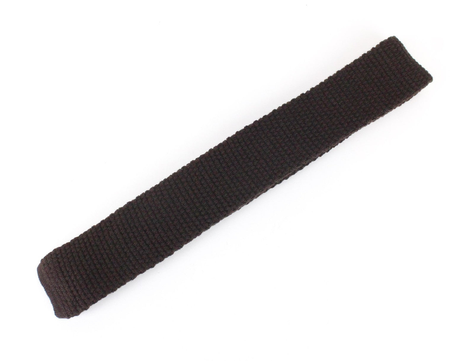 SUITSUPPLY Men Tie ~150 x 6.5 cm Brown Formal Knitted Pure Wool Skinny Textured