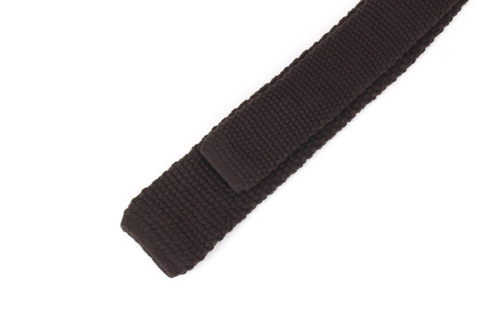 SUITSUPPLY Men Tie ~150 x 6.5 cm Brown Formal Knitted Pure Wool Skinny Textured