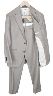 SUITSUPPLY La Spalla Men Suit UK38R Melange Brown 2-Piece Slim Wool Perennial