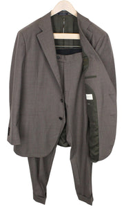 SUITSUPPLY La Spalla Men Suit UK48R Wool Tropical S120 Brown 2Pc Slim Melange