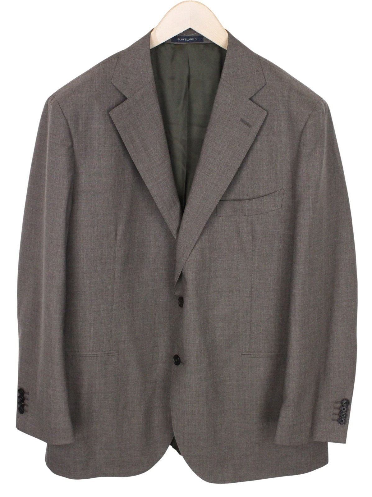 SUITSUPPLY La Spalla Men Suit UK48R Wool Tropical S120 Brown 2Pc Slim Melange
