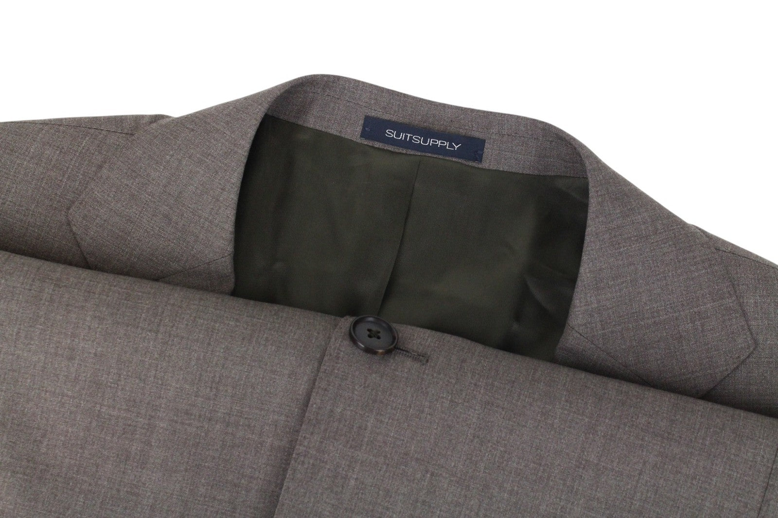 SUITSUPPLY La Spalla Men Suit UK48R Wool Tropical S120 Brown 2Pc Slim Melange