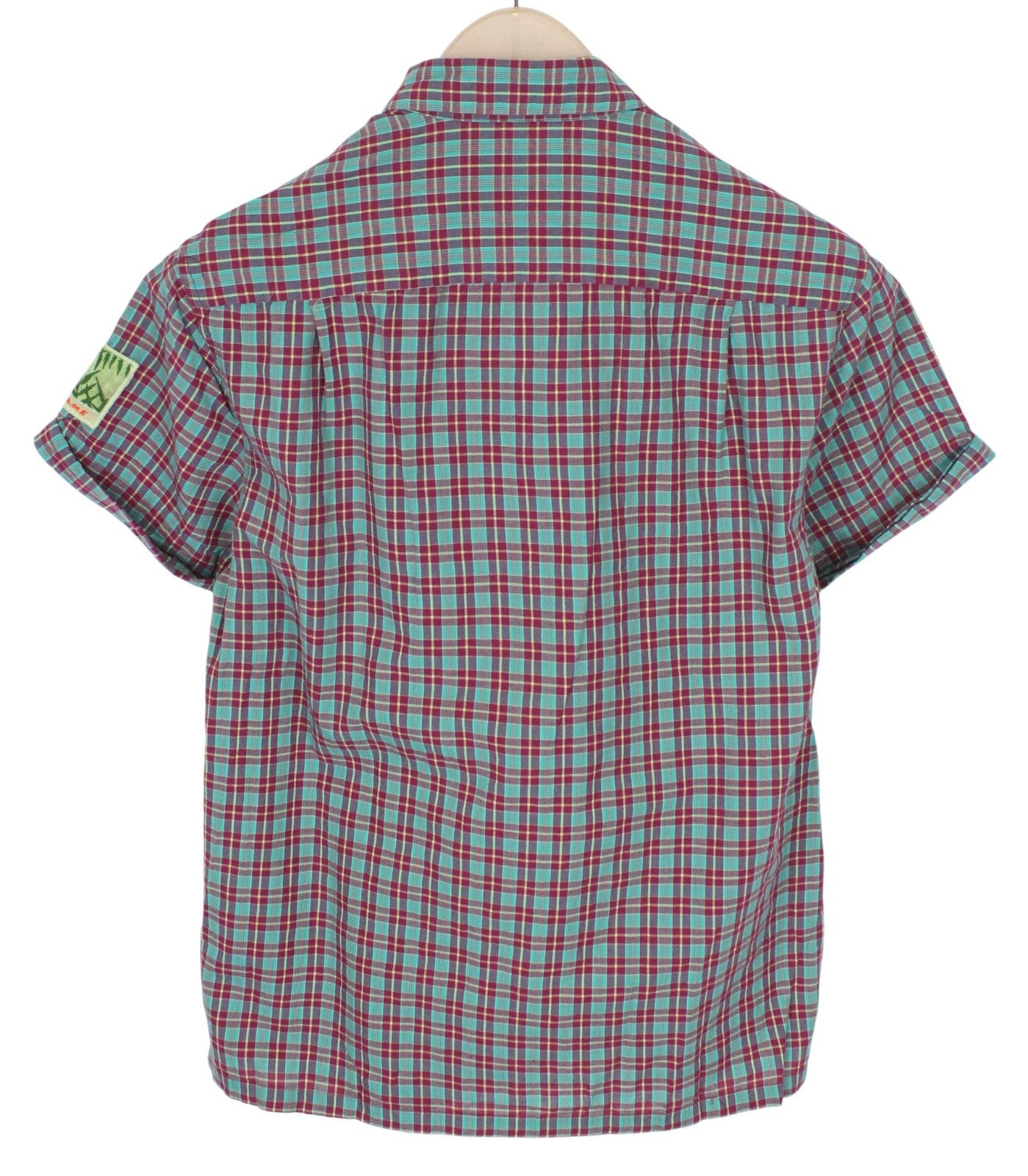 SCOTCH & SODA Men Shirt S Cotton Linen Blend Patchwork Purple Plaid Checked