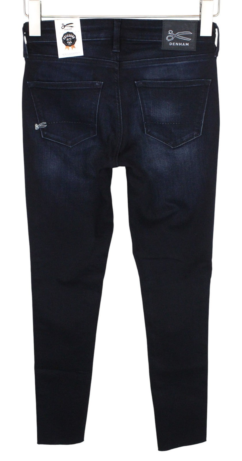 DENHAM Sharp Women Jeans W24/L30 Dark Blue Stretch Skinny Fit Zipped Classic