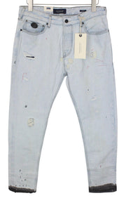 SCOTCH & SODA Dean Men Jeans W32/L32 Blue Stretch Distressed Loose Taper Fit