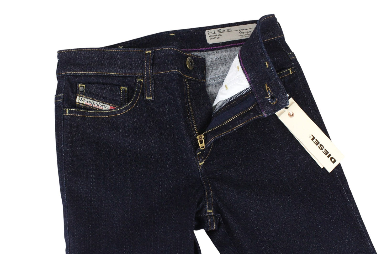 DIESEL Skinzee 0813C Women Jeans W26/L32 Blue Stretch Super Slim Skinny Fit