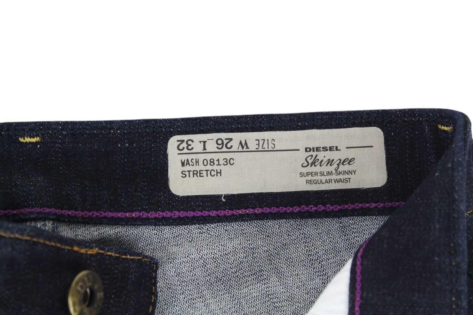 DIESEL Skinzee 0813C Women Jeans W26/L32 Blue Stretch Super Slim Skinny Fit