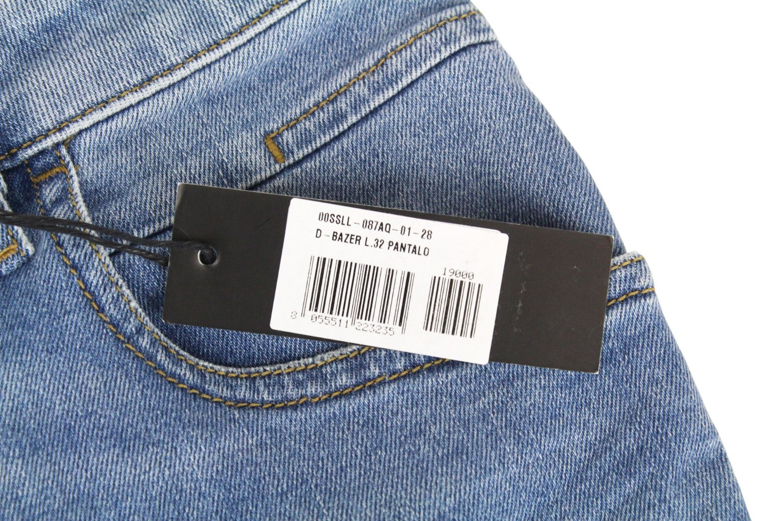 DIESEL D-Bazer 087AQ Men Jeans W28/L32 Faded Blue Stretch Tapered Fit Buttoned