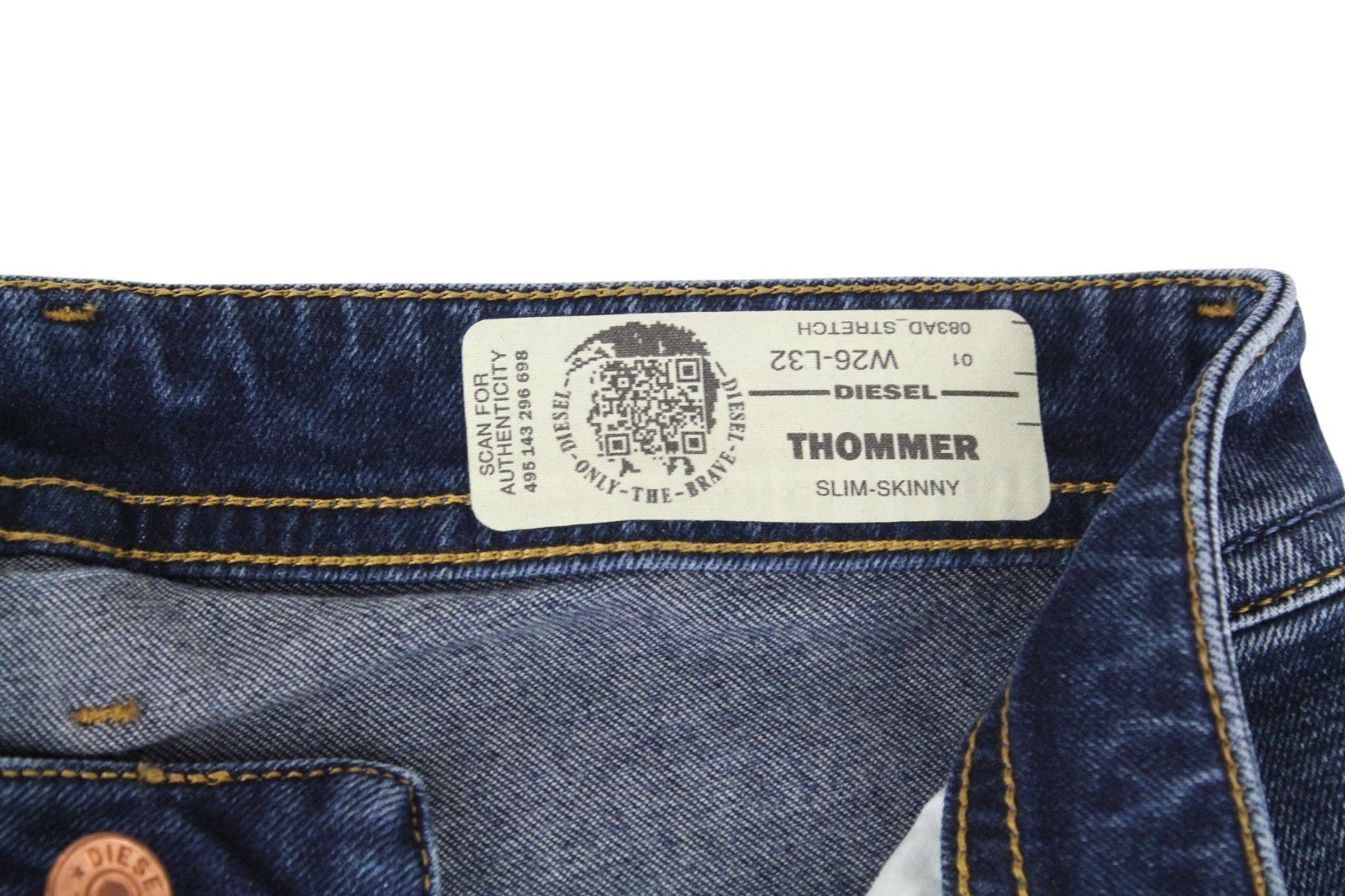DIESEL Thommer 083AD Men Jeans W26/L32 Dark Blue Stretch Slim Skinny Boy Zip-Fly