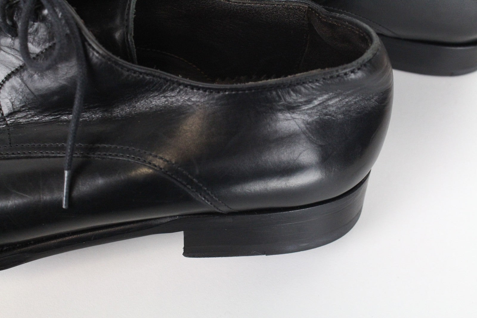 SUITSUPPLY Men Formal Shoes EU39 Blake-Stitched Derby Black Calf Leather Lace-Up