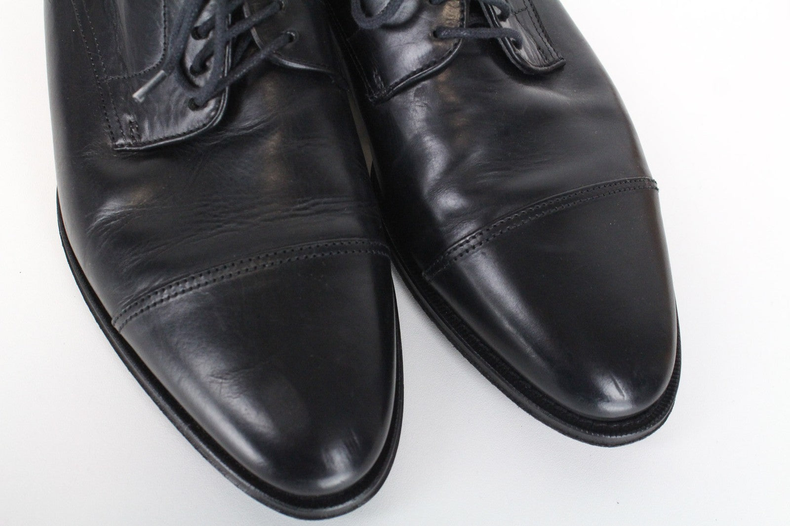 SUITSUPPLY Men Formal Shoes EU39 Blake-Stitched Derby Black Calf Leather Lace-Up
